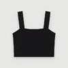 Top corto in maglia con spalline