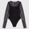 Top in jersey con strass Top in jersey con strass