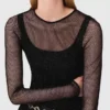 Top in jersey con strass Top in jersey con strass