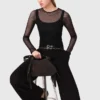 Top in jersey con strass Top in jersey con strass