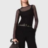 Top in jersey con strass Top in jersey con strass