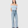 Top in maglia a costine Bardot