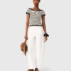 Top in maglia a costine con scollo a barchetta Top in maglia a costine con scollo a barchetta