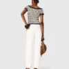 Top in maglia a costine con scollo a barchetta Top in maglia a costine con scollo a barchetta