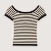 Top in maglia a costine con scollo a barchetta Top in maglia a costine con scollo a barchetta