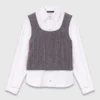 Top in maglia con camicia rimovibile