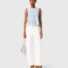 Top in maglia con volant
