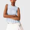 Top in maglia con volant