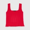 Top in maglia con volant
