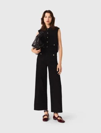Top in tweed con colletto rimovibile