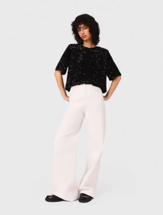 Top in velluto con paillettes