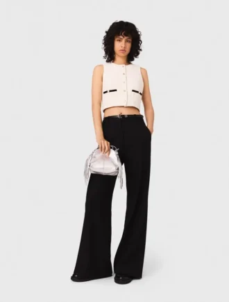 Top senza maniche in tweed lurex