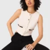 Top senza maniche in tweed lurex Top senza maniche in tweed lurex