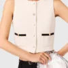 Top senza maniche in tweed lurex Top senza maniche in tweed lurex