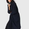 Trench con cappuccio rimovibile decorato con strass