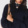 Trench con cappuccio rimovibile decorato con strass