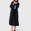 Trench con cappuccio rimovibile decorato con strass