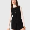 Tuta in tweed con strass