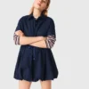 Vestito a palloncino in cotone a maniche corte