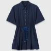 Vestito a palloncino in cotone a maniche corte