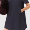 Vestito a trapezio in crêpe pesante