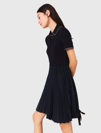 Vestito con colletto polo mini plissettato