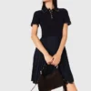 Vestito con colletto polo mini plissettato