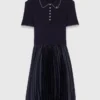 Vestito con colletto polo mini plissettato