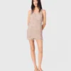 Vestito corto con perline e fodera