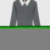 Vestito corto in maglia con collo decorato con perline