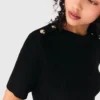 Vestito corto in maglia e taffetà