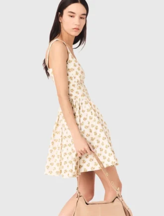 Vestito corto svasato con fantasia