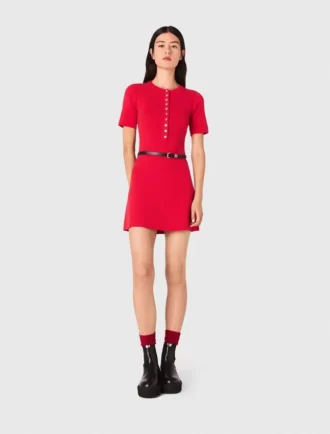 Vestito in maglia a coste mini