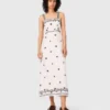 Vestito lungo con cut-out ricamati