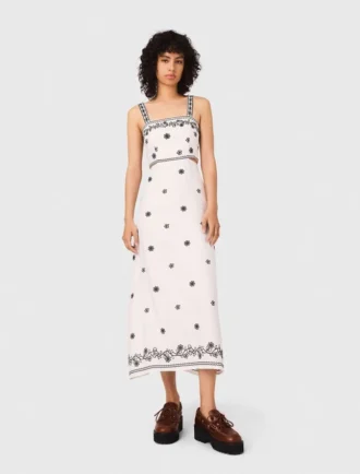 Vestito lungo con cut-out ricamati