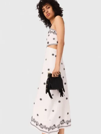 Vestito lungo con cut-out ricamati