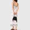 Vestito lungo con cut-out ricamati