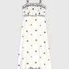 Vestito lungo con cut-out ricamati