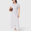Vestito lungo con stampa jacquard
