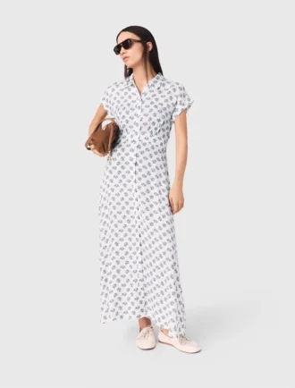 Vestito lungo con stampa jacquard