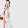 Vestito lungo con stampa jacquard