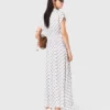 Vestito lungo con stampa jacquard