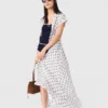 Vestito lungo con stampa jacquard