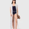Vestito lungo con stampa jacquard