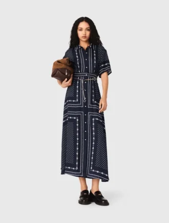 Vestito lungo fluido con motivi