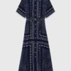 Vestito lungo fluido con motivi