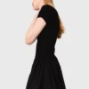 Vestito lungo in maglia a coste e taffetà Vestito lungo in maglia a coste e taffetà