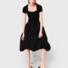 Vestito lungo in maglia a coste e taffetà Vestito lungo in maglia a coste e taffetà