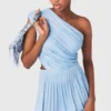 Vestito lungo plissettato asimmetrico Vestito lungo plissettato asimmetrico