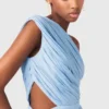 Vestito lungo plissettato asimmetrico Vestito lungo plissettato asimmetrico